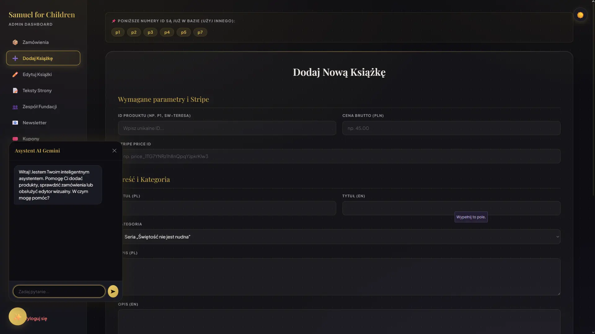 Panel administracyjny CMS sklepu internetowego od GSWeb